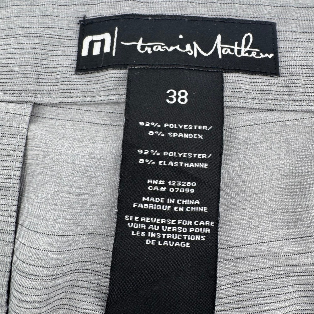 TravisMathew Golf Shorts Mens 38 Grey Striped Performance Stretch Activewear - Picture 3 of 7